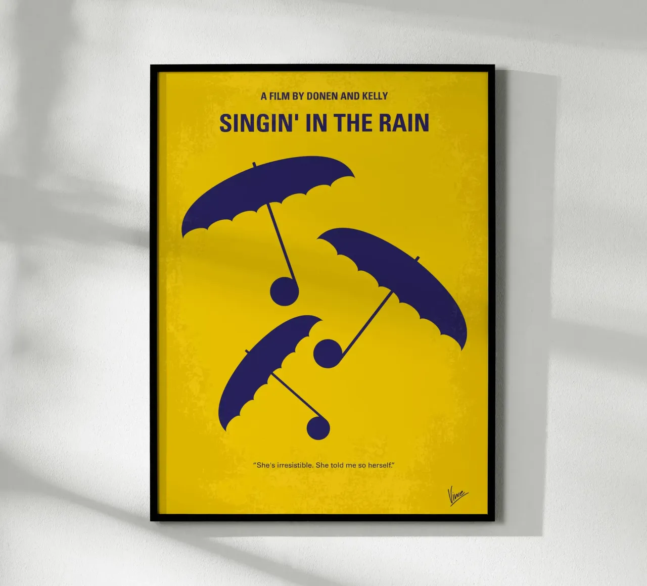 No254 My SINGIN IN THE RAIN minimal movie poster carta hahnemühle da Chungkong