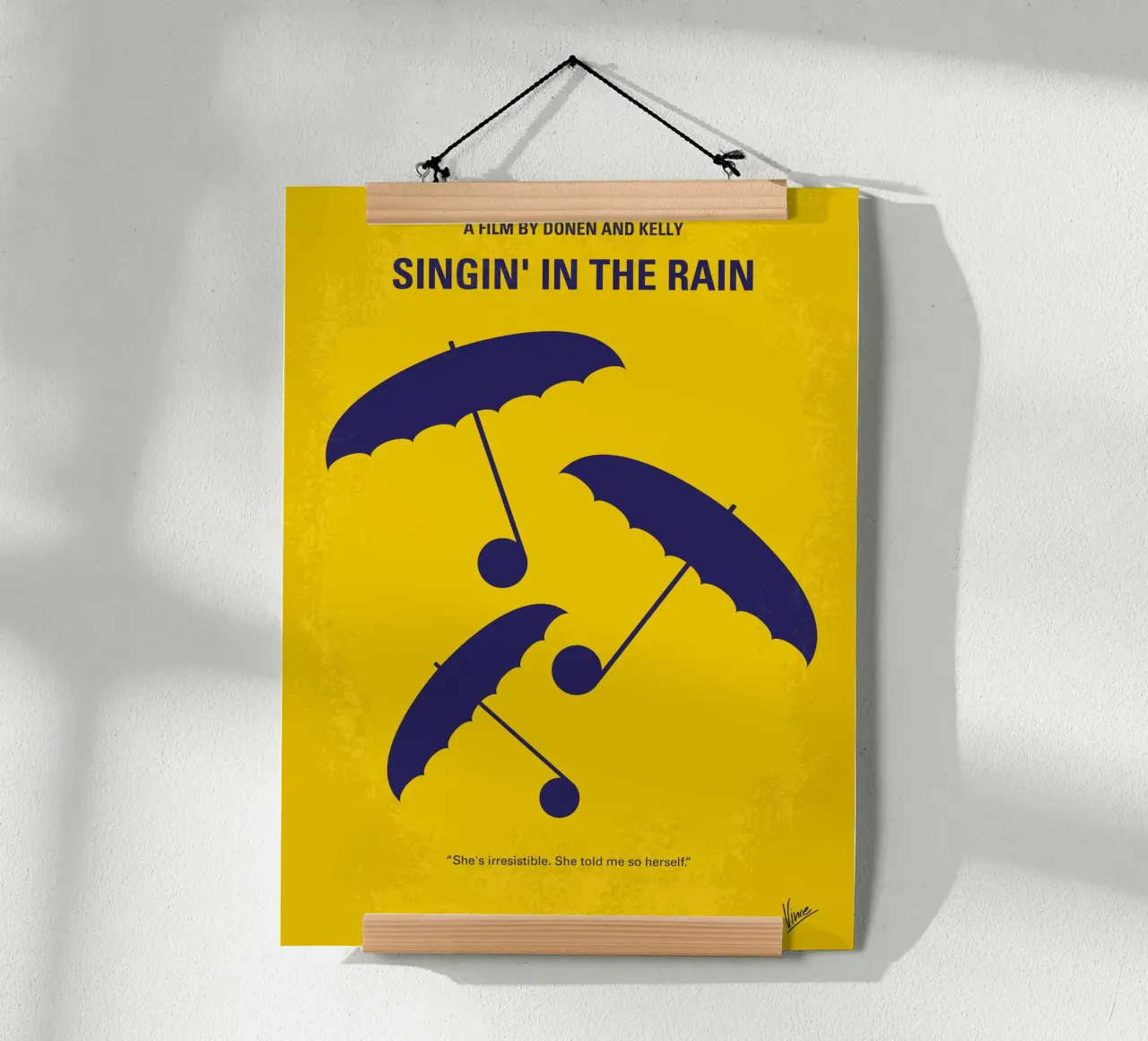 No254 My SINGIN IN THE RAIN minimal movie poster carta hahnemühle da Chungkong