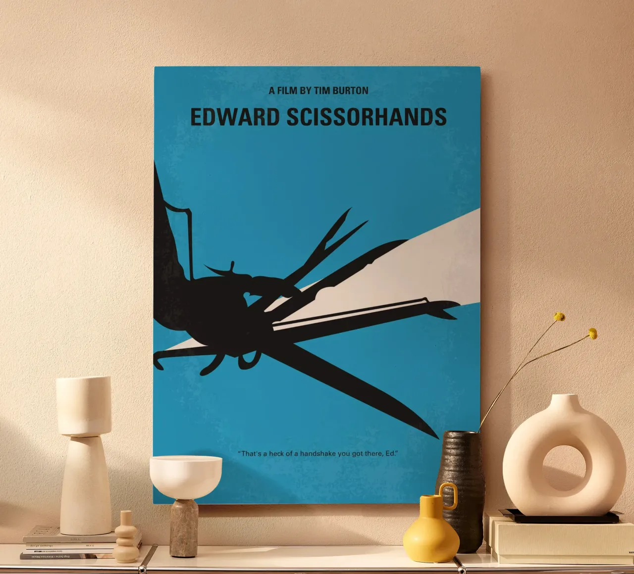 No260 My Scissorhands minimal movie poster alluminio dibond da Chungkong