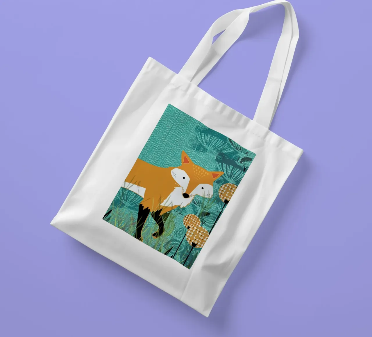 Tourquiose Fox borsa in juta da Rocket68