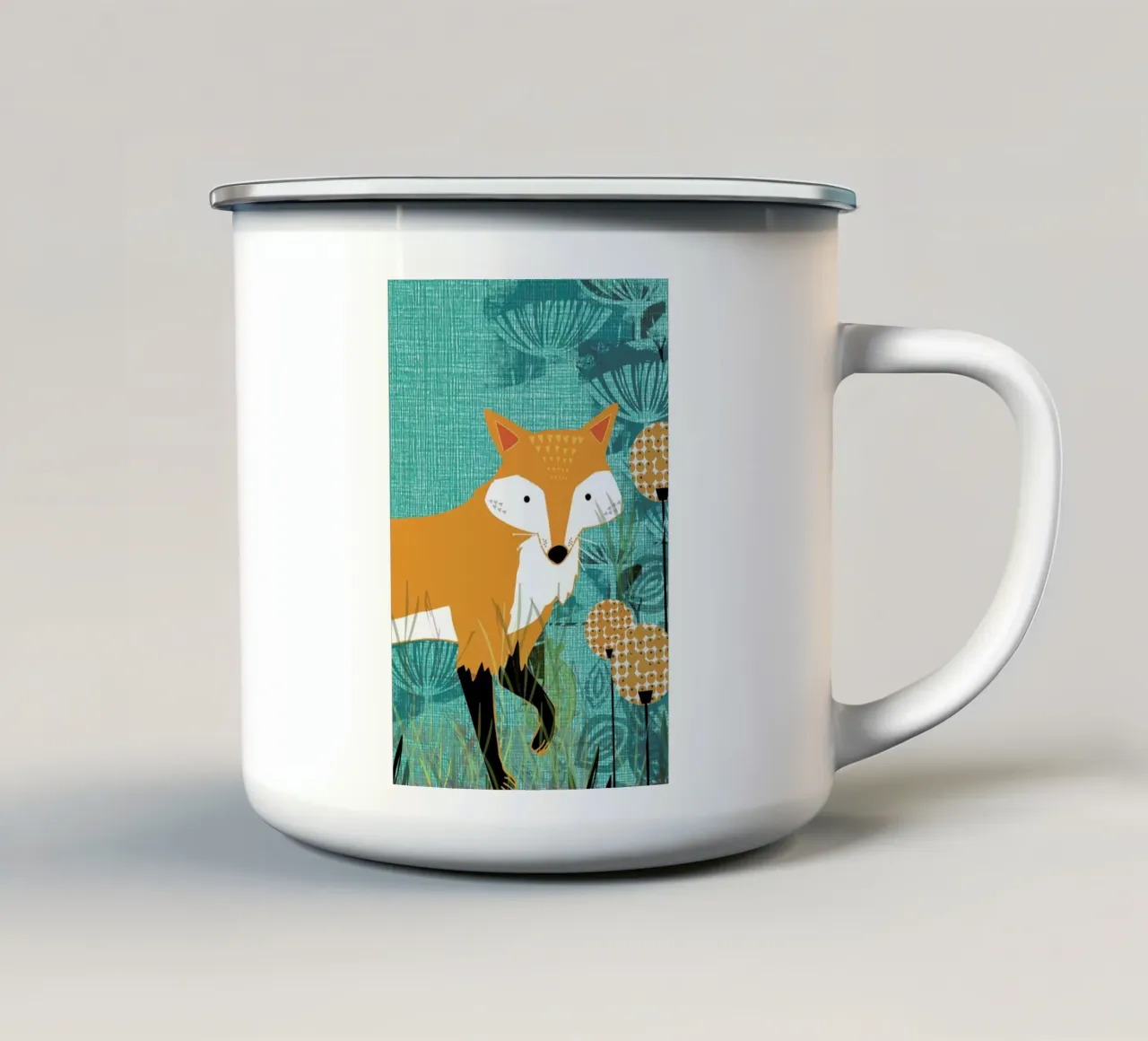 Tourquiose Fox tazza in smalto da Rocket68