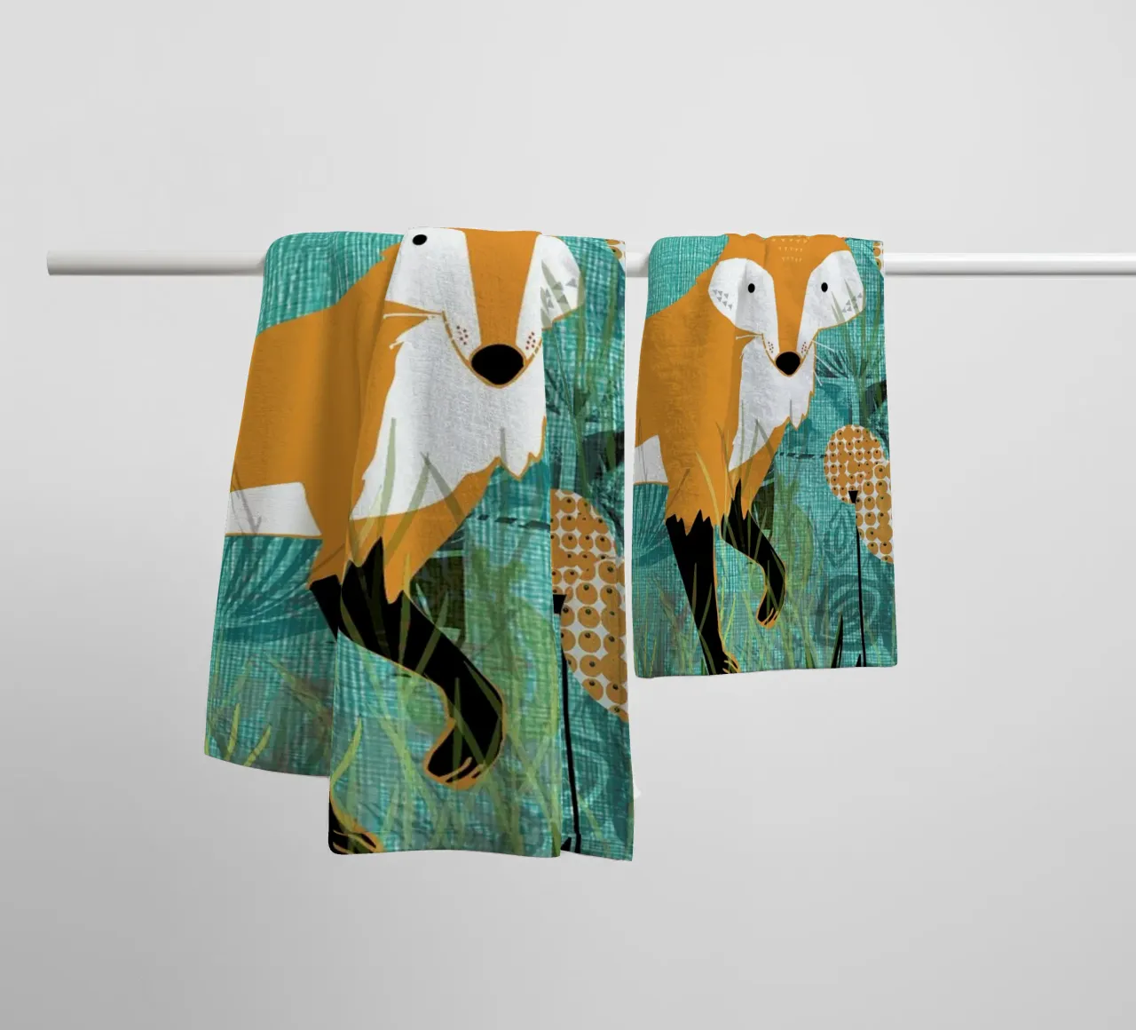 Tourquiose Fox asciugamano da bagno da Rocket68