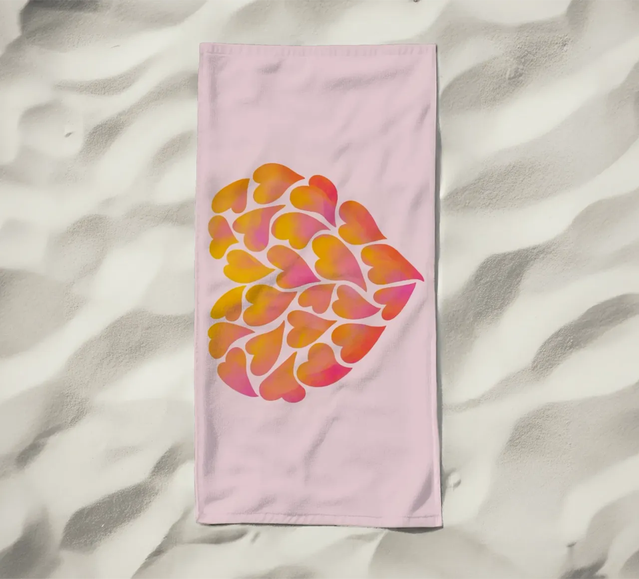 hearts beach towel by Andrea Dölling