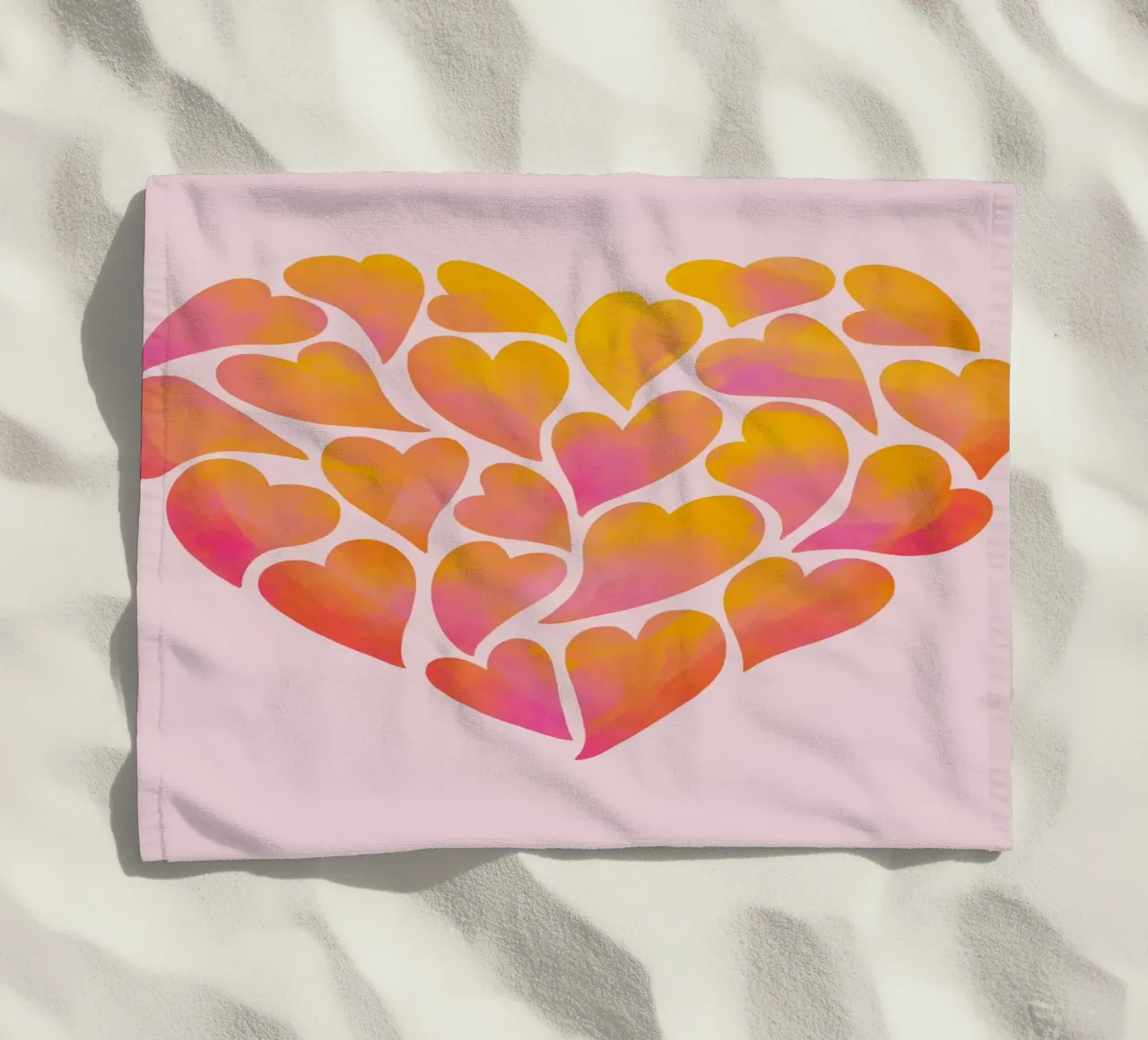 hearts beach towel by Andrea Dölling