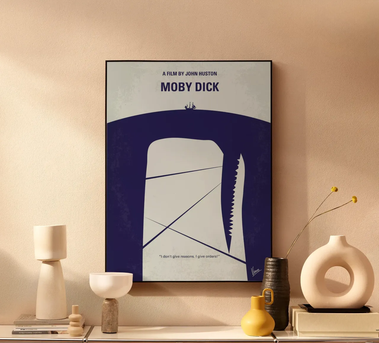 No267 My MOBY DICK minimal movie poster alluminio dibond da Chungkong
