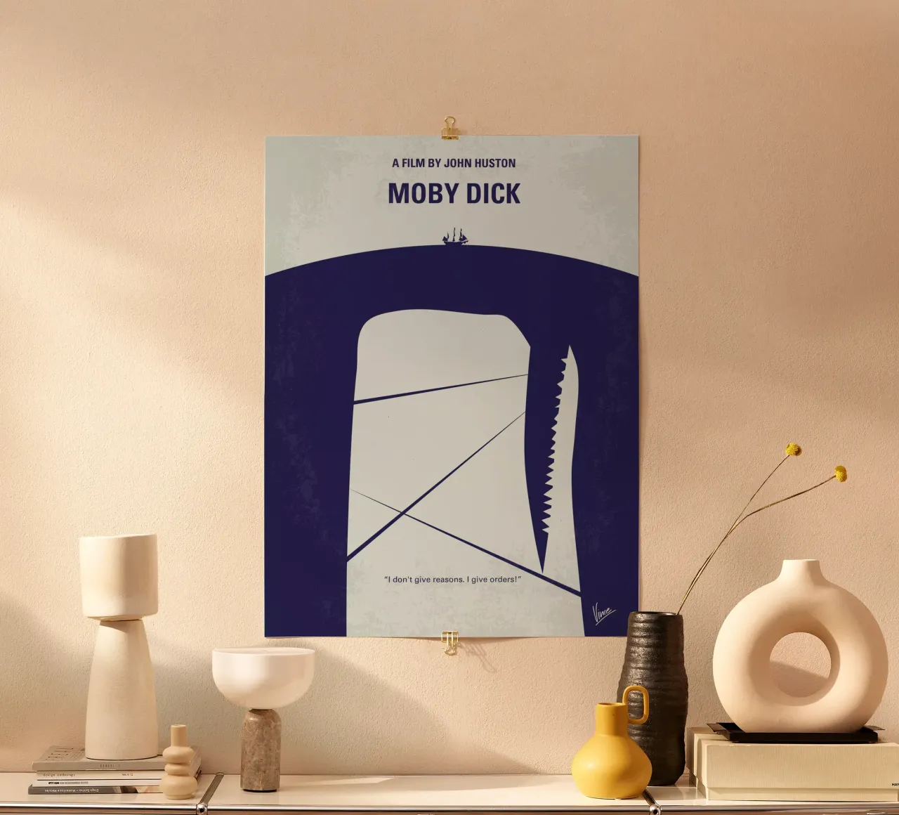 No267 My MOBY DICK minimal movie poster poster con telaio in plastica da Chungkong