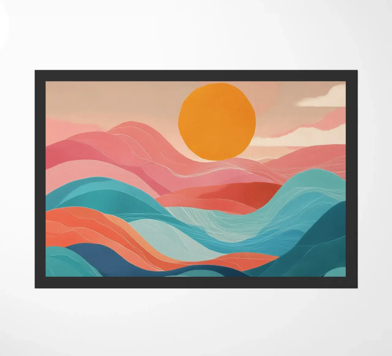 Sun Over Soft Waves doormat by Amelie Rose