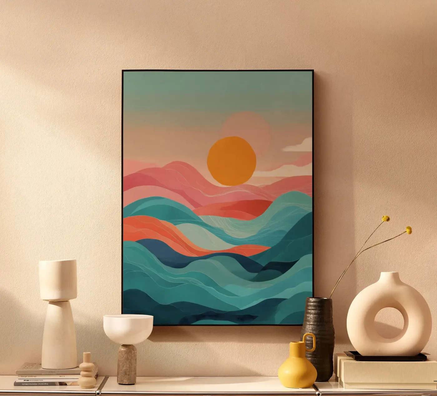 Sun Over Soft Waves plexiglas de Amelie Rose