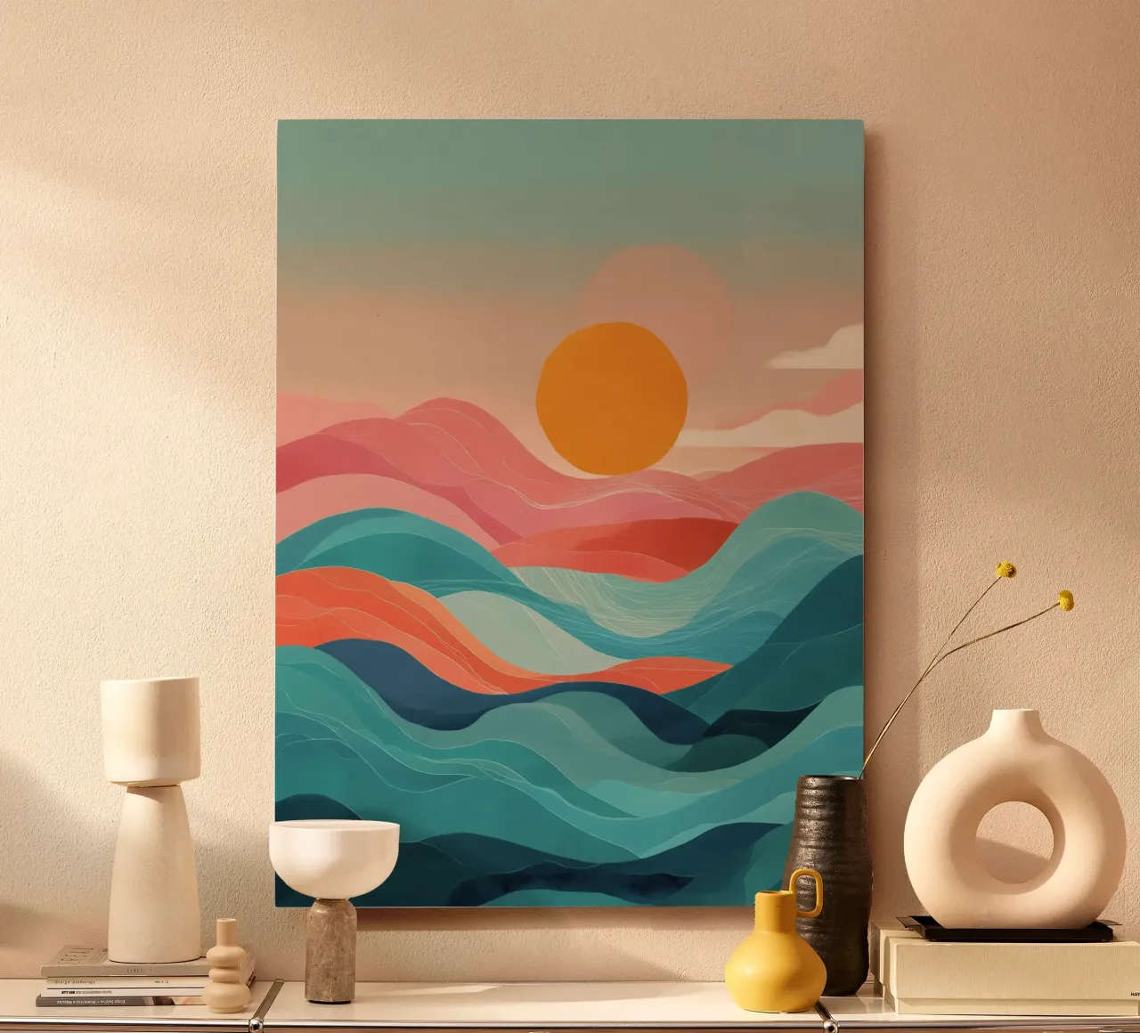 Sun Over Soft Waves alu-dibond by Amelie Rose