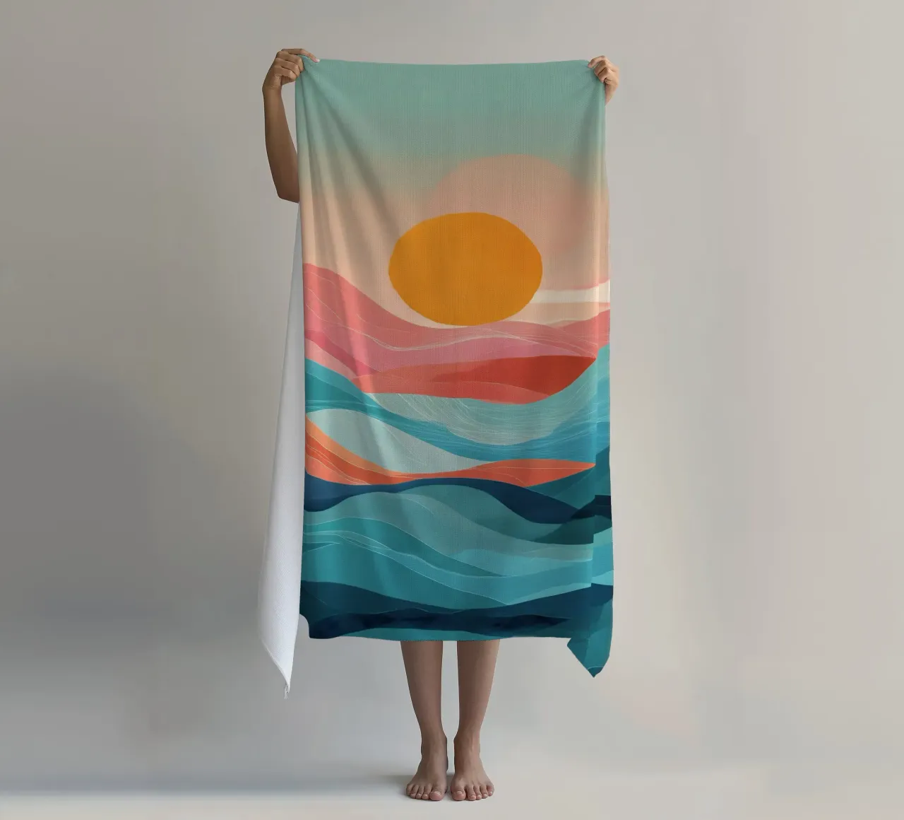 Sun Over Soft Waves telo mare da Amelie Rose