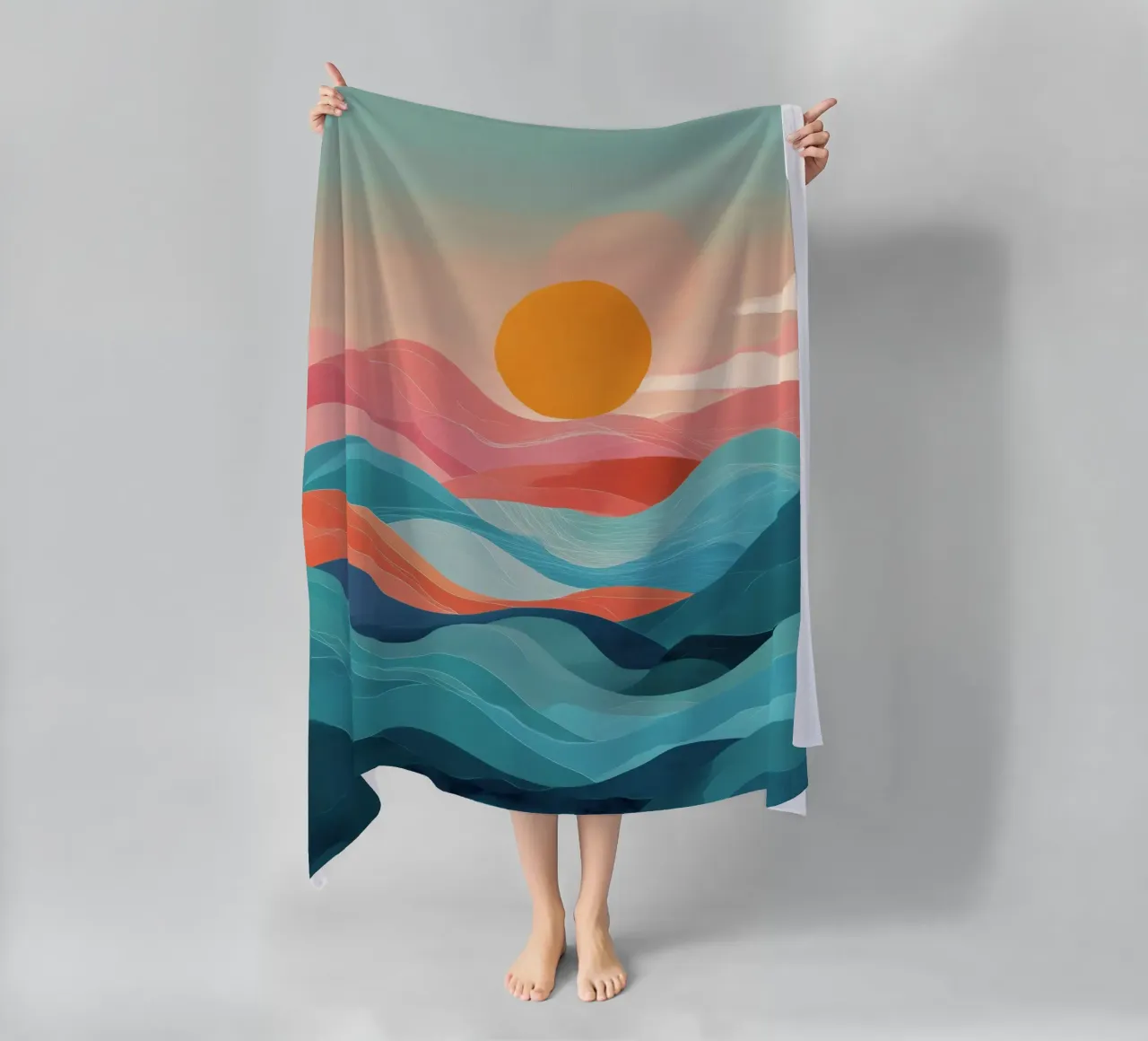 Sun Over Soft Waves telo mare da Amelie Rose