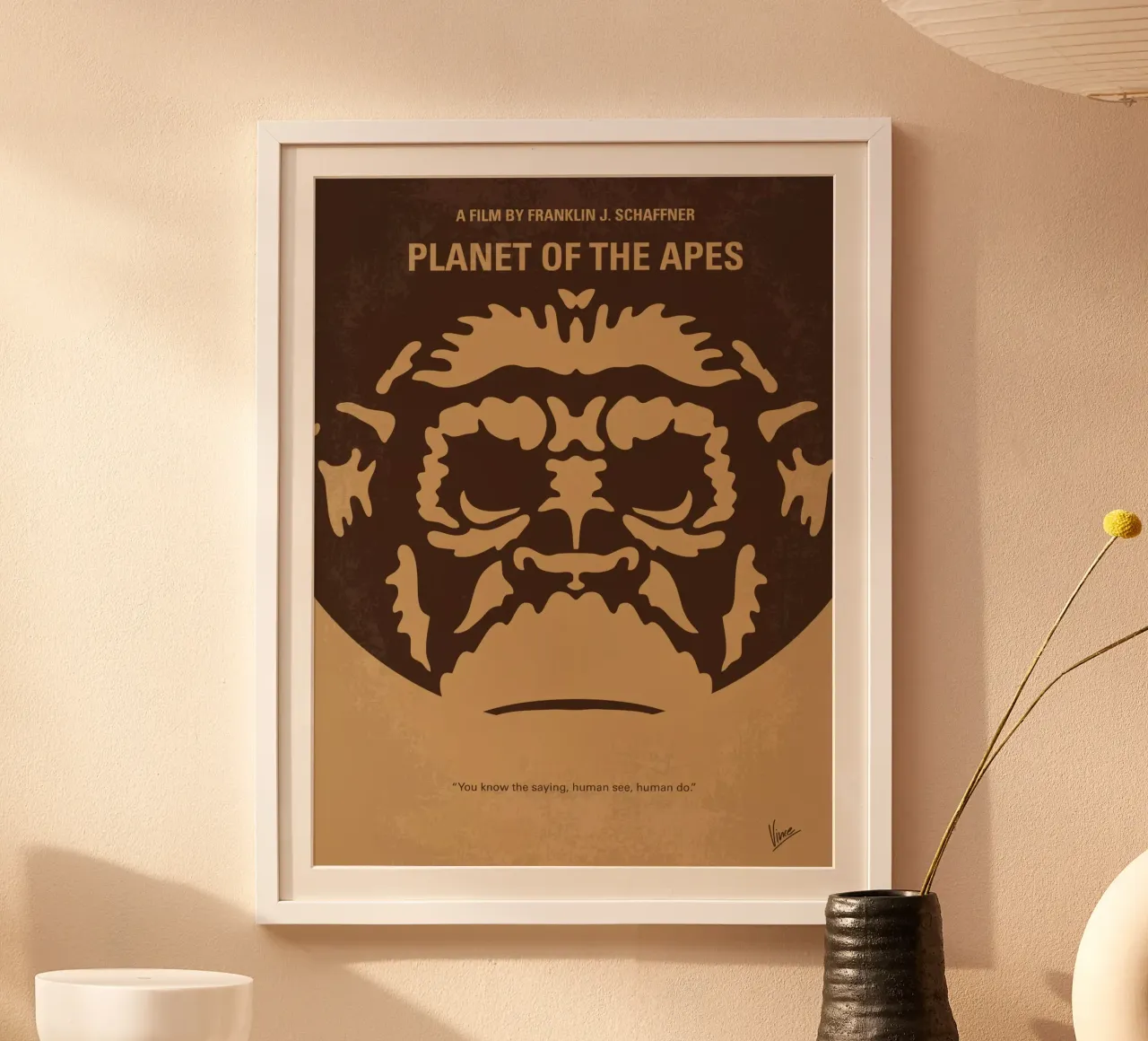 No270 My PLANET OF THE APES minimal movie poster carta hahnemühle da Chungkong