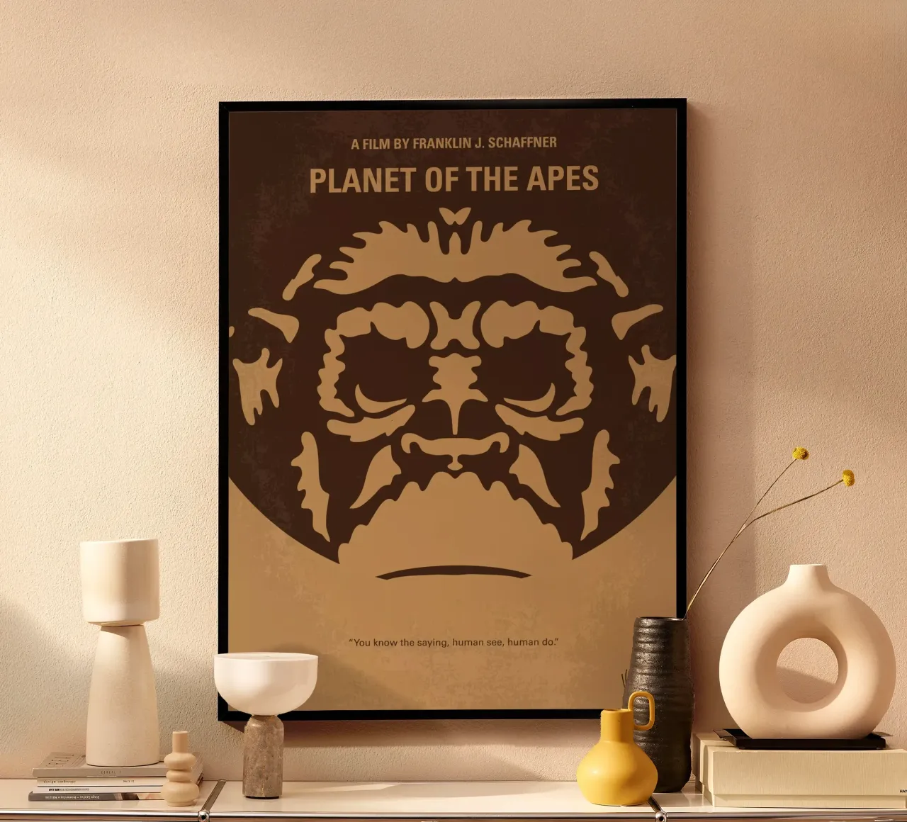No270 My PLANET OF THE APES minimal movie poster carta hahnemühle da Chungkong