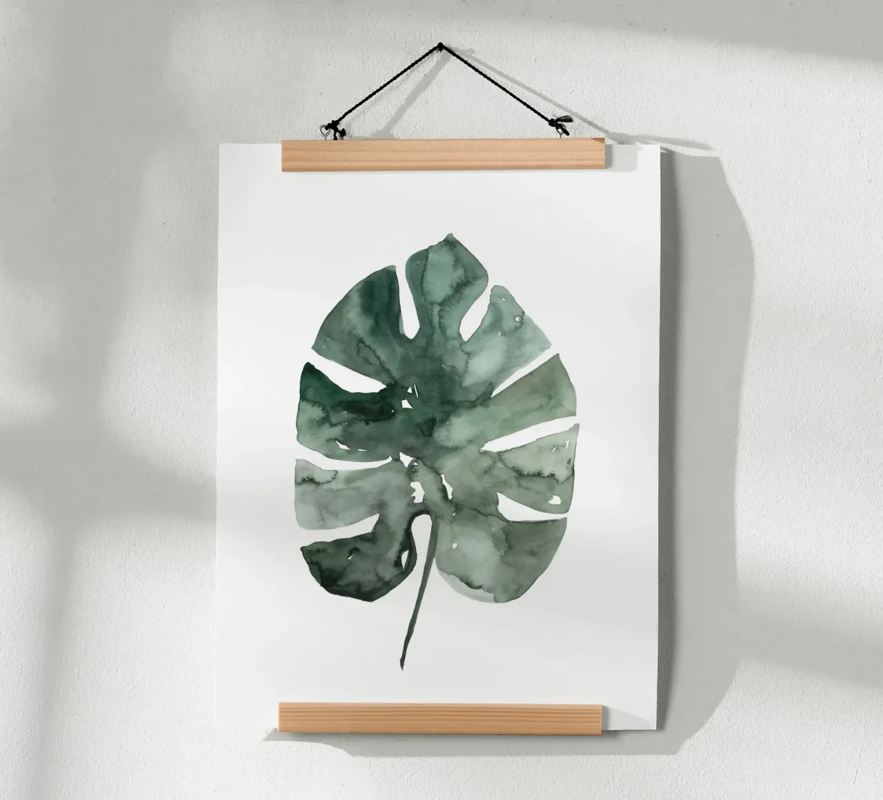 Monstera leaf poster by mantika studio