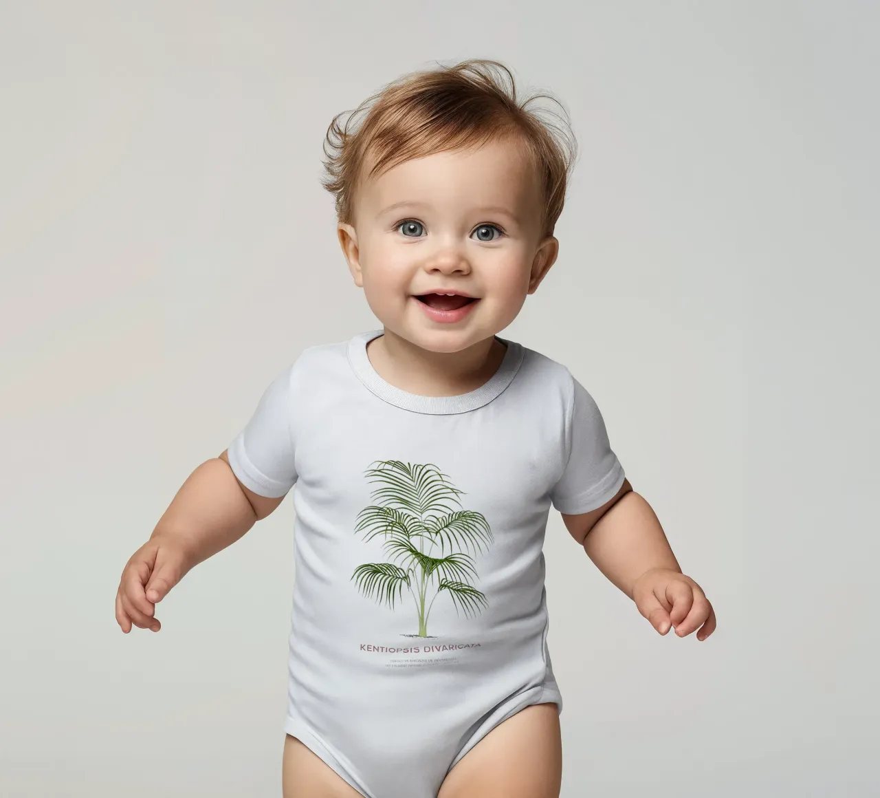 Chambeyronia-Palme oder Kentiopsis divaricata Kurzarm Babybody von Vintagrafica