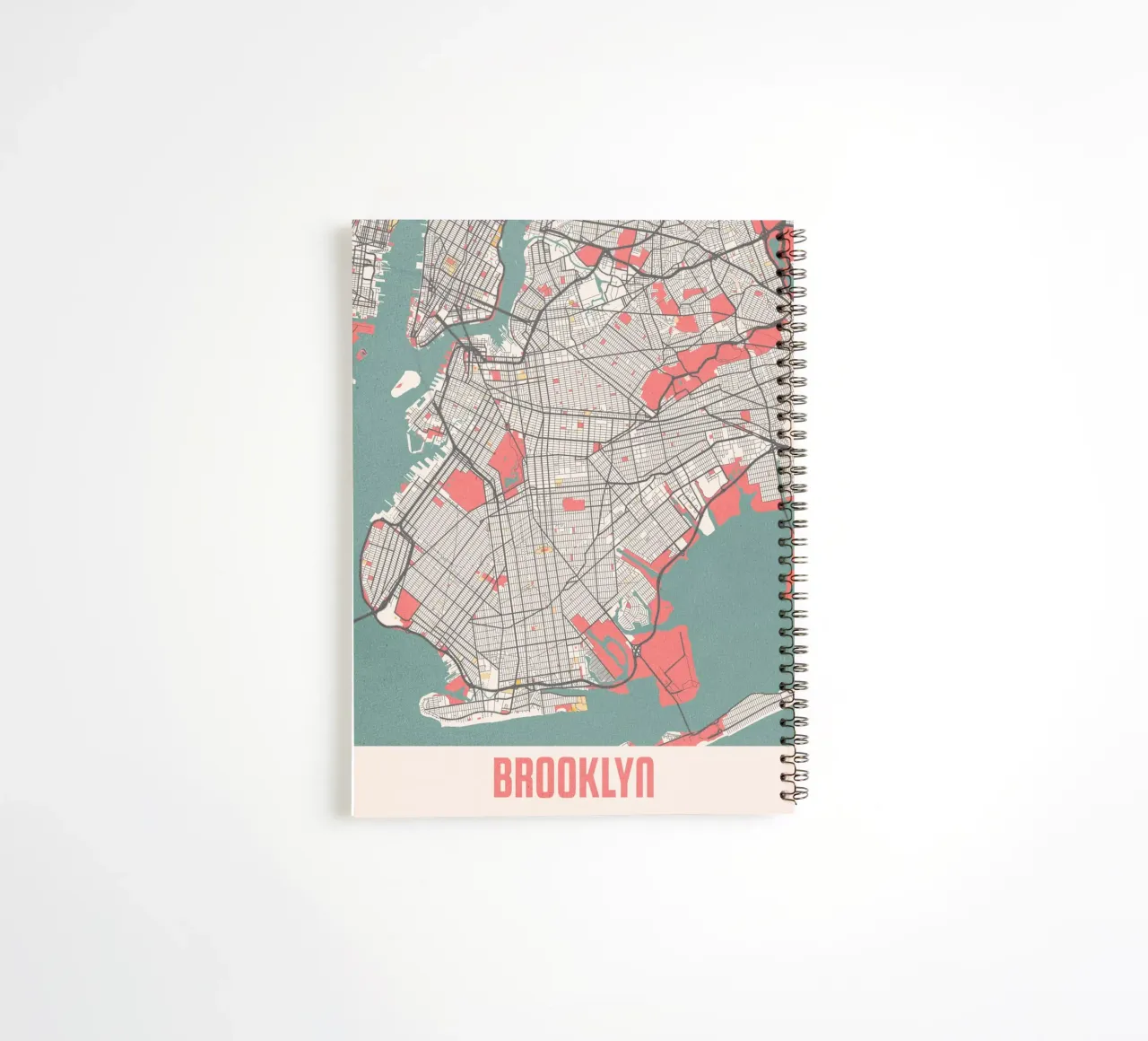 Brooklyn City Map - Stylish Art Print | FineArt Print spiral notebook by MOOODZART
