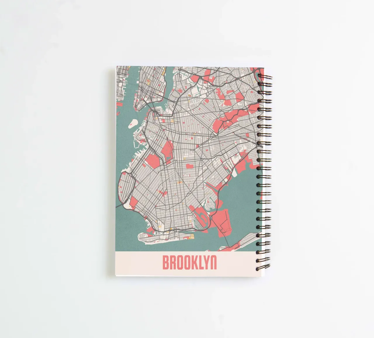 Brooklyn City Map - Stylish Art Print | FineArt Print spiral notebook by MOOODZART