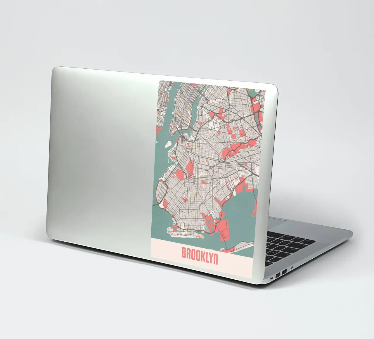 Brooklyn City Map - Stylish Art Print | FineArt Print sticker by MOOODZART