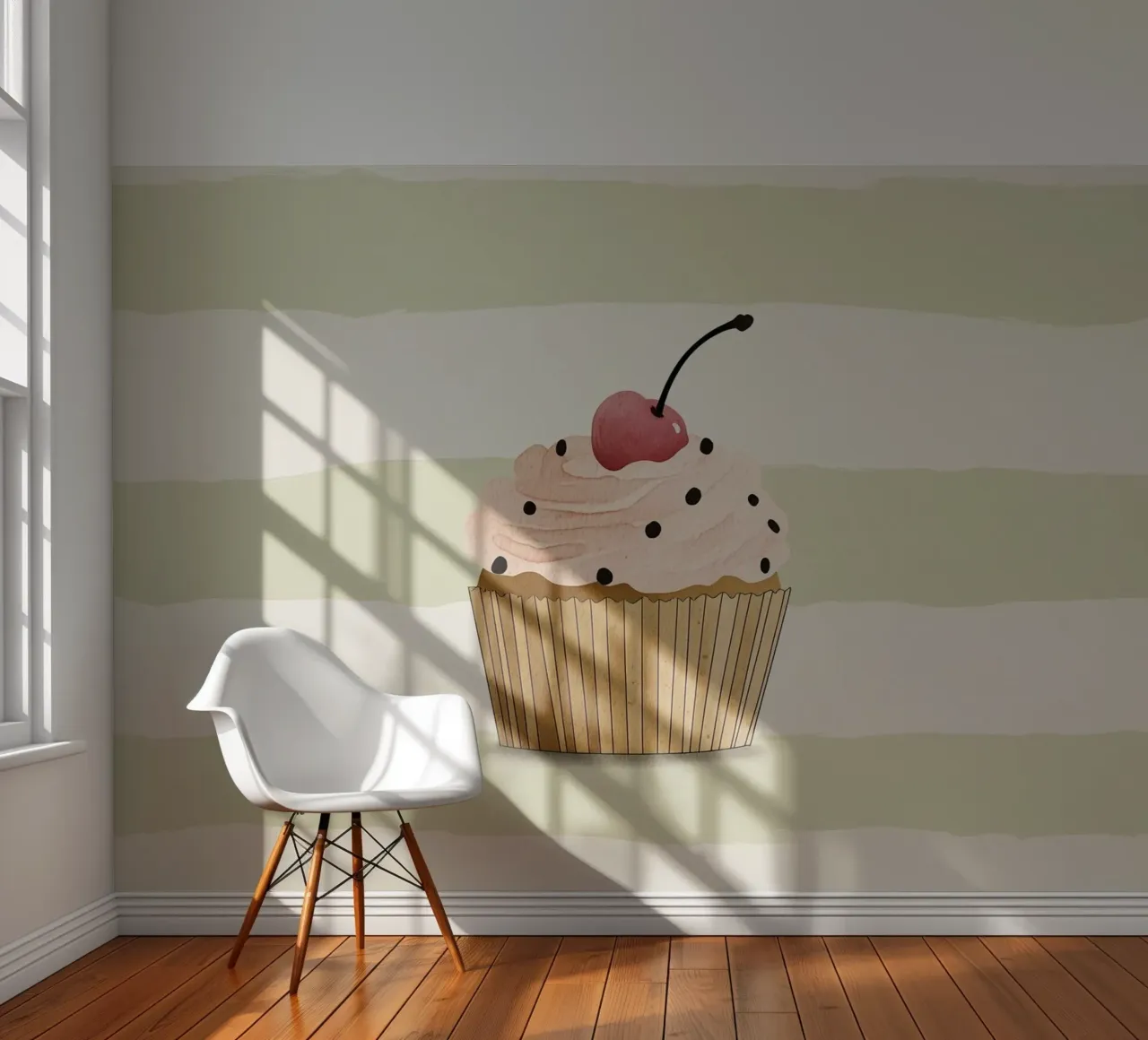Cupcake fotobehang van Little Art Lab