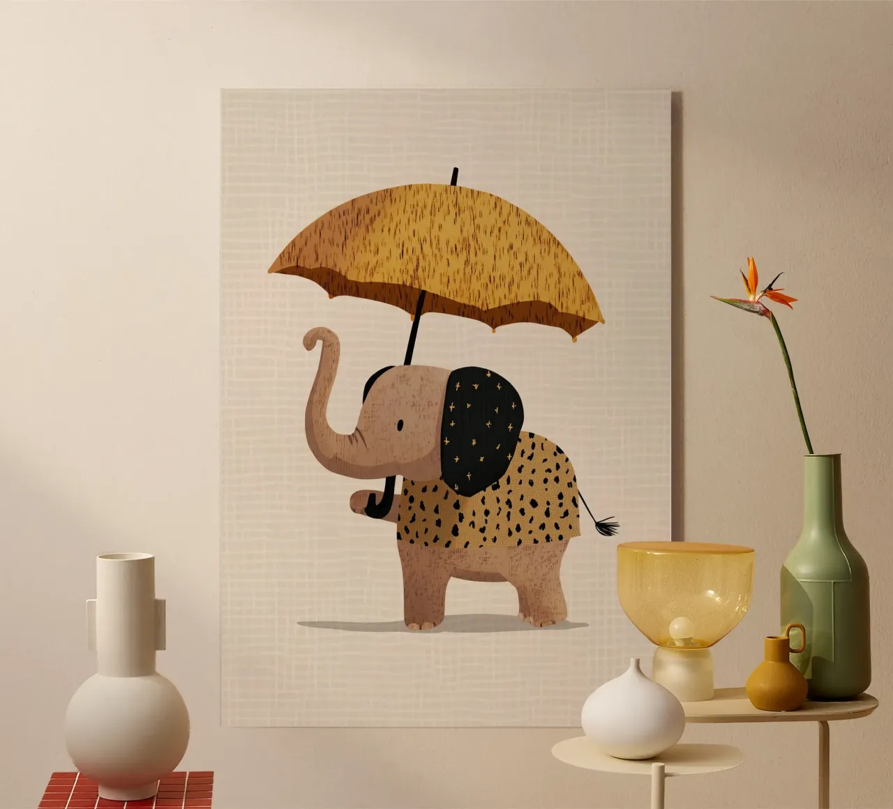 Elefante con ombrello plexiglass da Little Art Lab