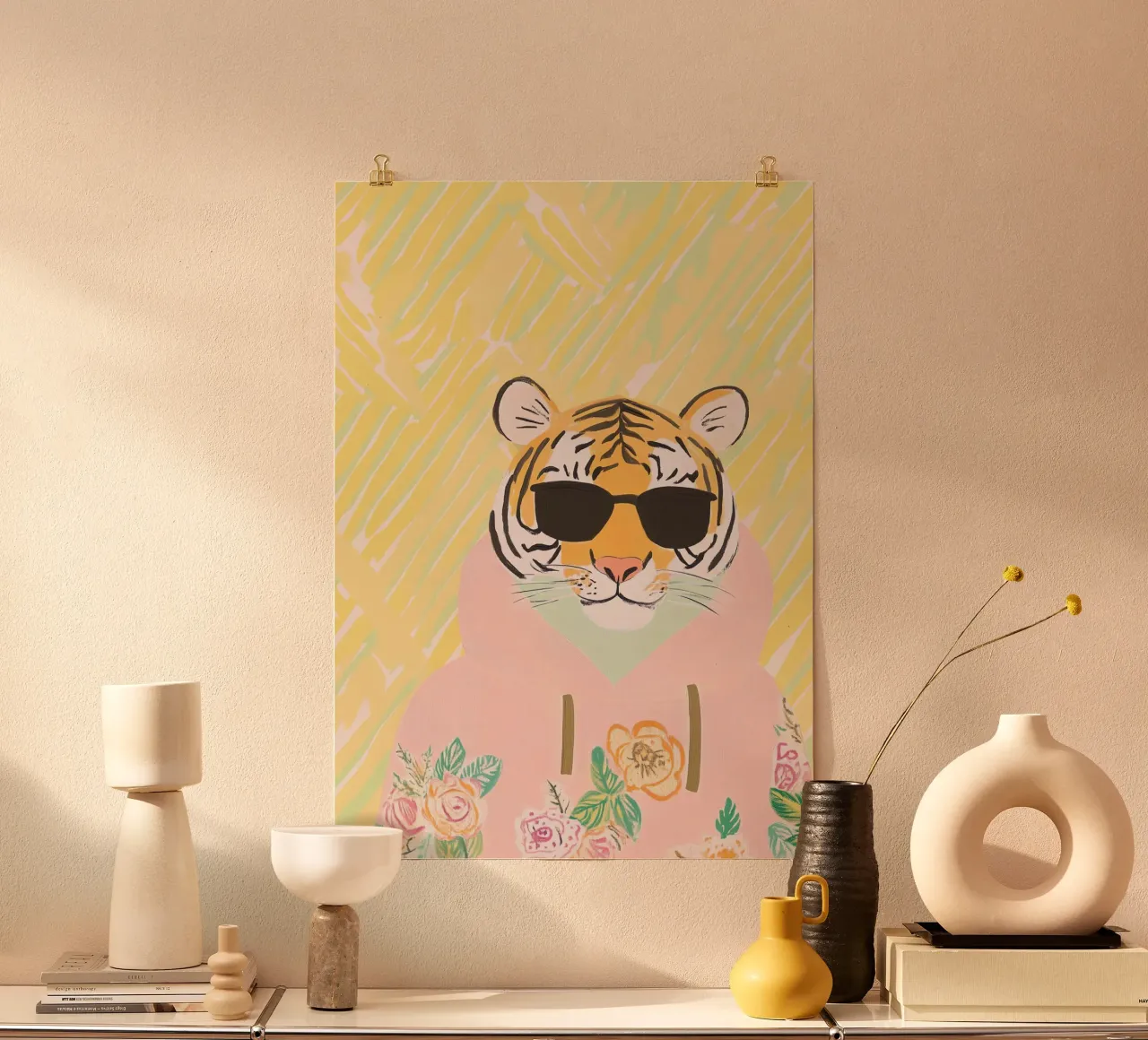 Fashion Tiger Poster von Little Art Lab