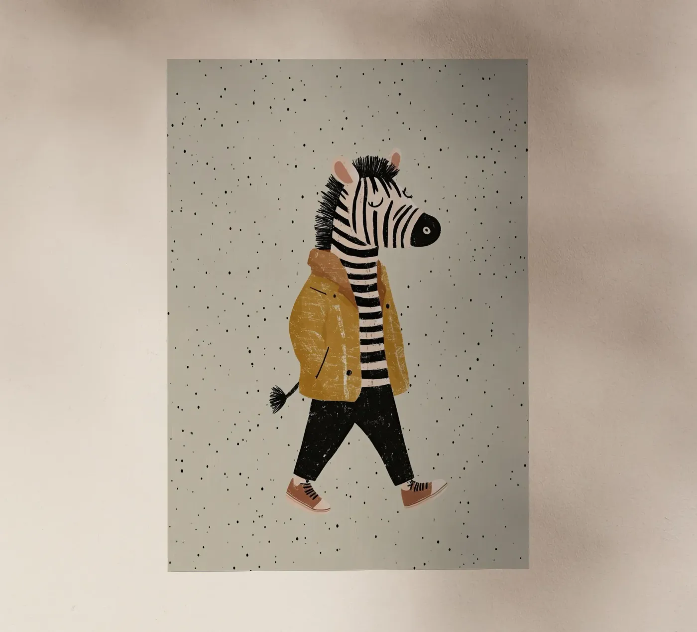Zebra che cammina pellicola backlit da Little Art Lab
