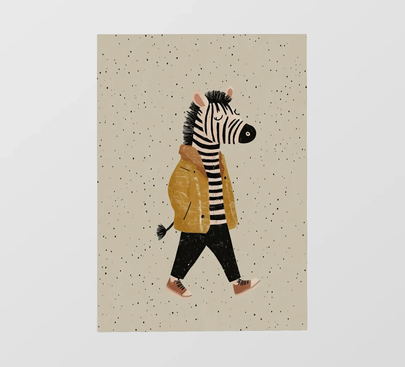 Zebra che cammina pellicola backlit da Little Art Lab