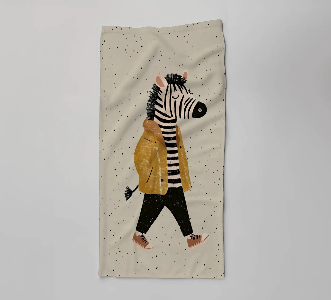 Zebra walking badhanddoek van Little Art Lab