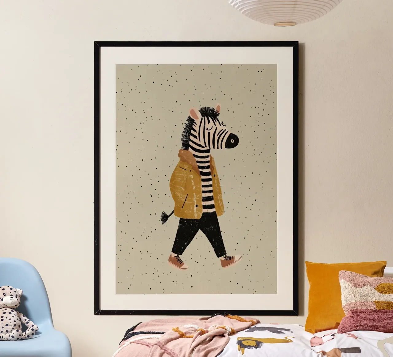 Zebra walking poster by Little Art Lab