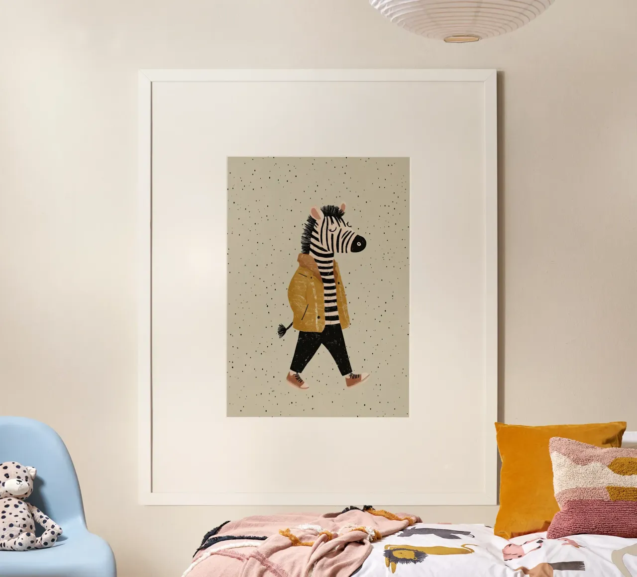 Zebra walking poster by Little Art Lab