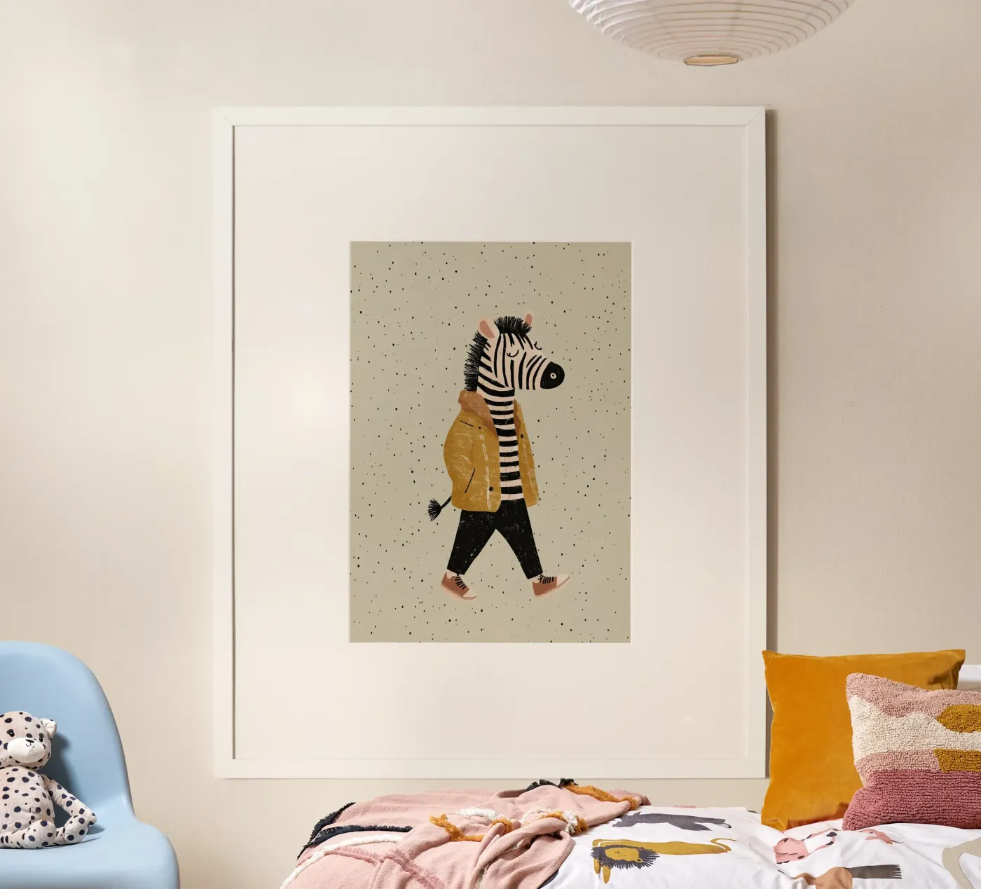 Zebra walking Poster von Little Art Lab