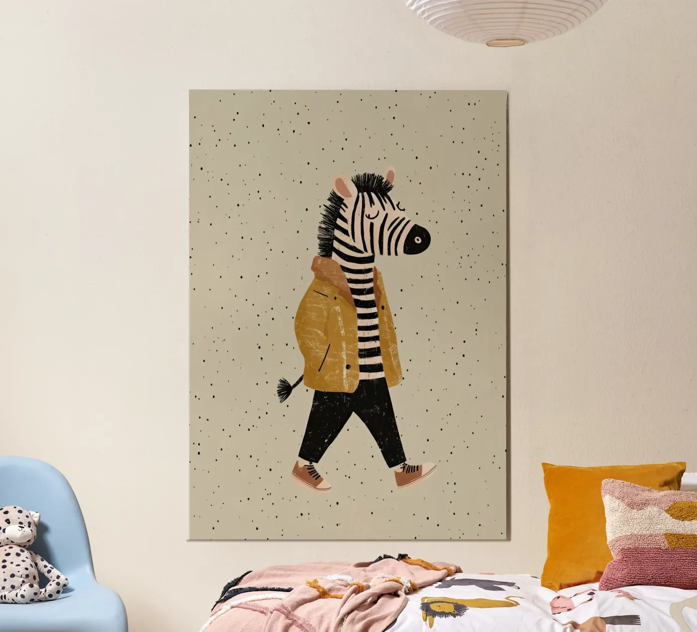 Zebra walking Poster von Little Art Lab