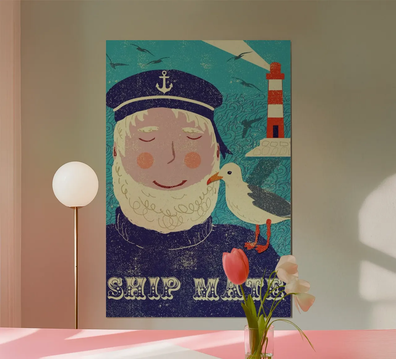 Ship Mate poster con telaio in legno da Rocket68