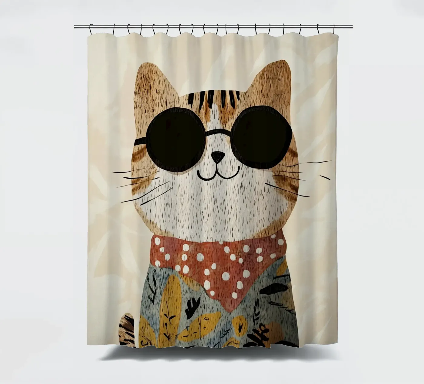 Mode kat douchegordijn van Little Art Lab