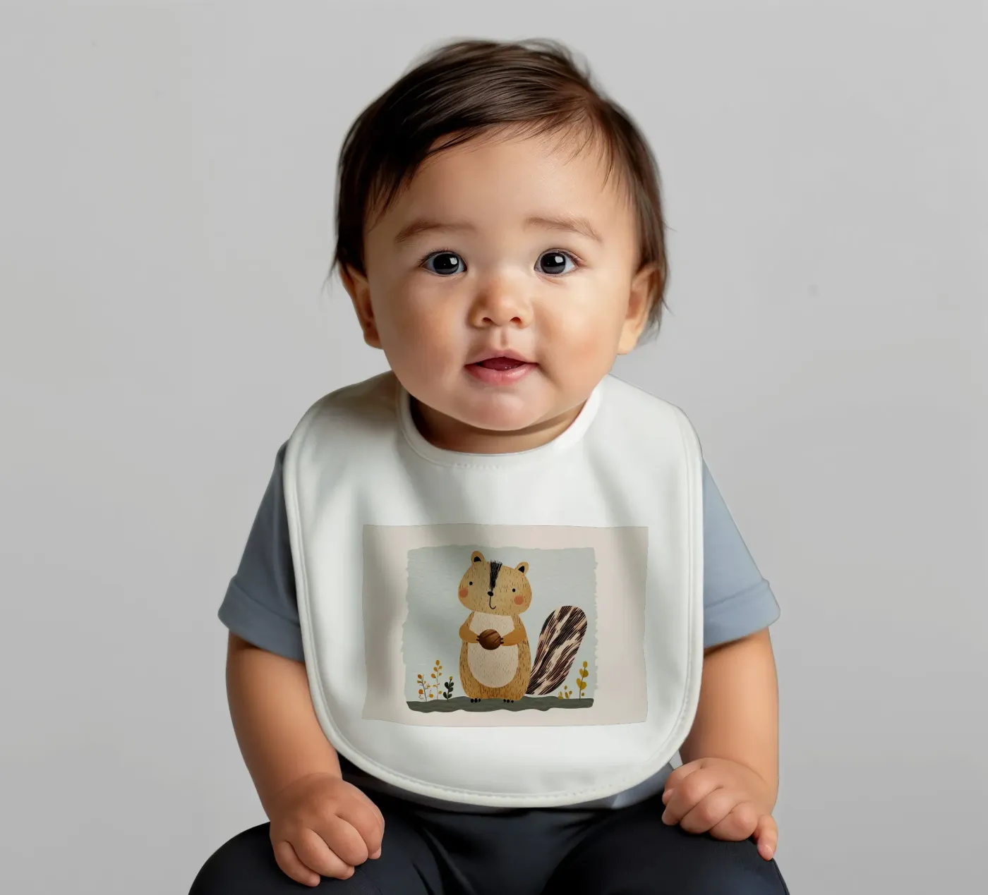 Cute Squirrel Babylätzchen von Little Art Lab