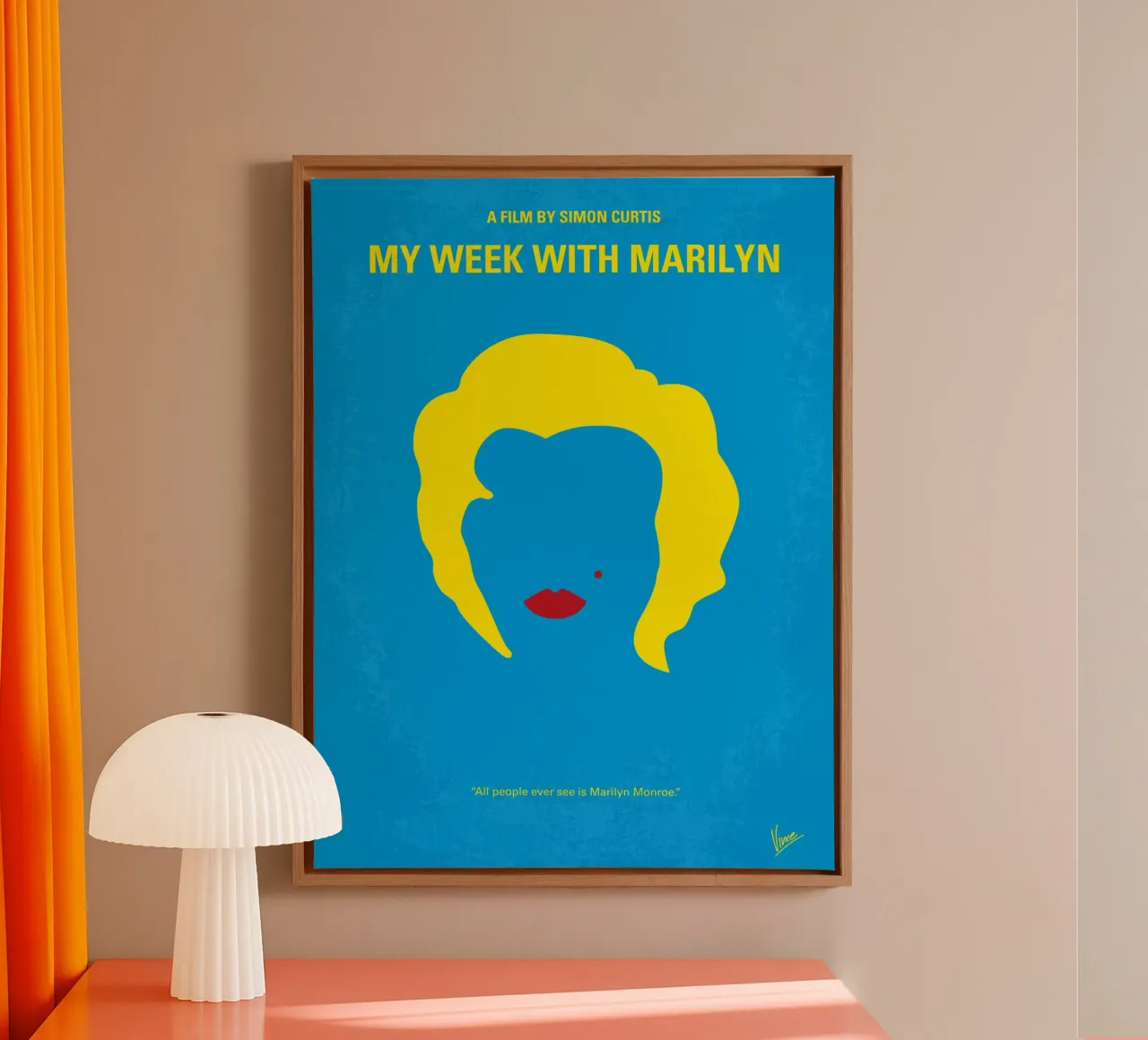 No284 My week with Marilyn minimal movie poster canvas by Chungkong