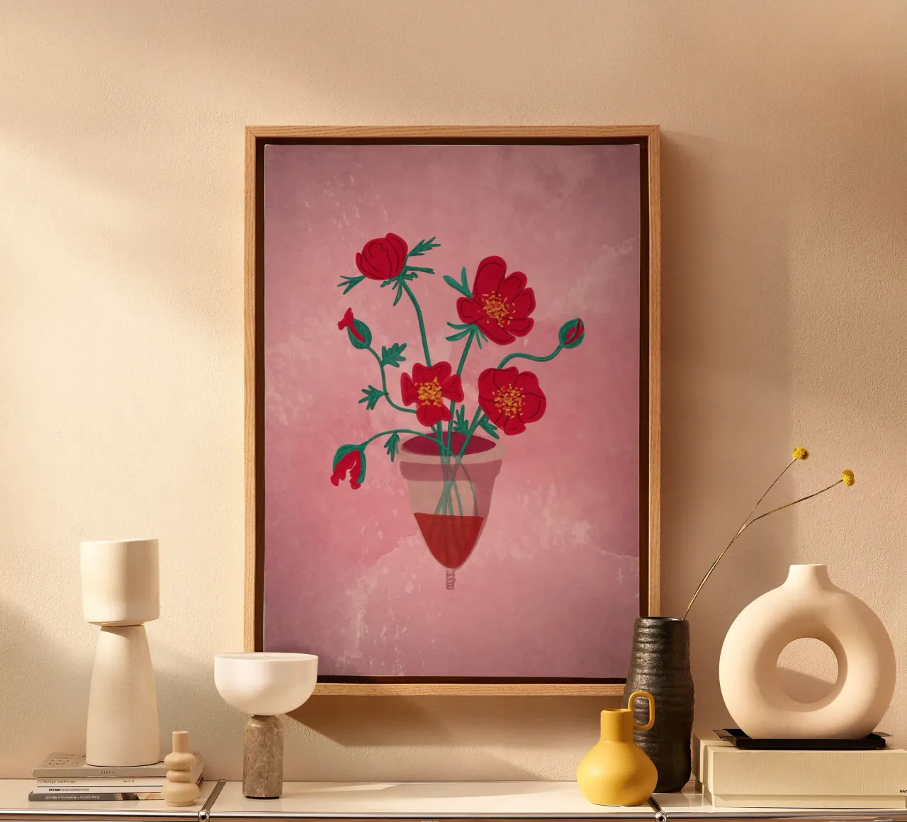 Coppa di fiori tela con Cornice a cassetta da Raissa Oltmanns