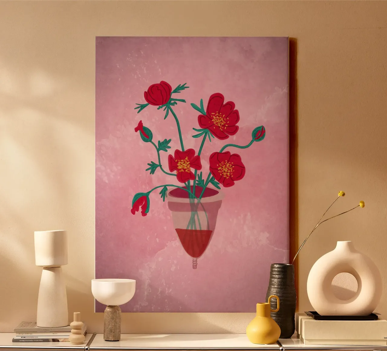 Coppa di fiori tela con Cornice a cassetta da Raissa Oltmanns