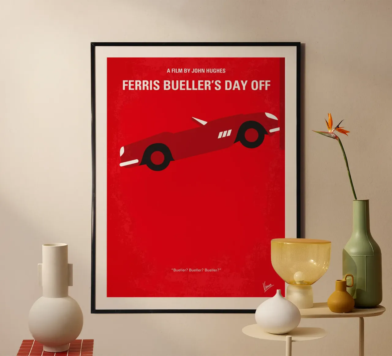 No292 My Ferris Bueller’s day off minimal movie poster poster con telaio in legno da Chungkong