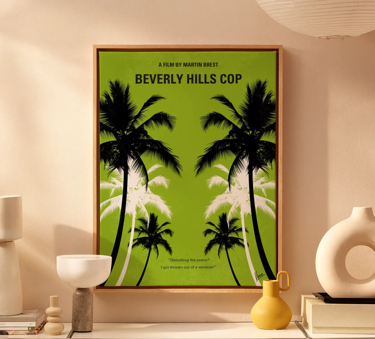 No294 My Beverly Hills cop minimal movie poster tela con Cornice a cassetta da Chungkong