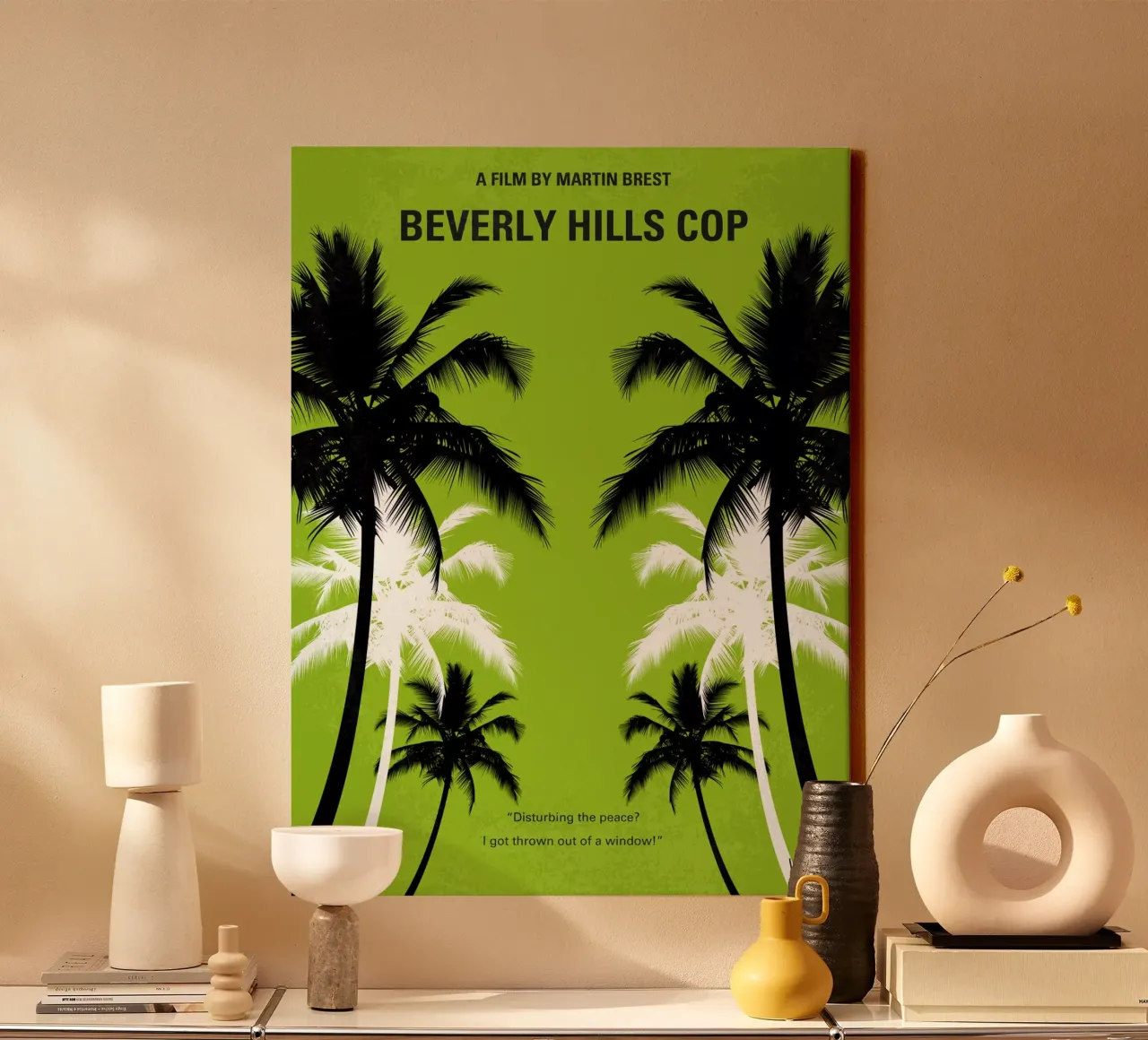 No294 My Beverly Hills cop minimal movie poster tela con Cornice a cassetta da Chungkong