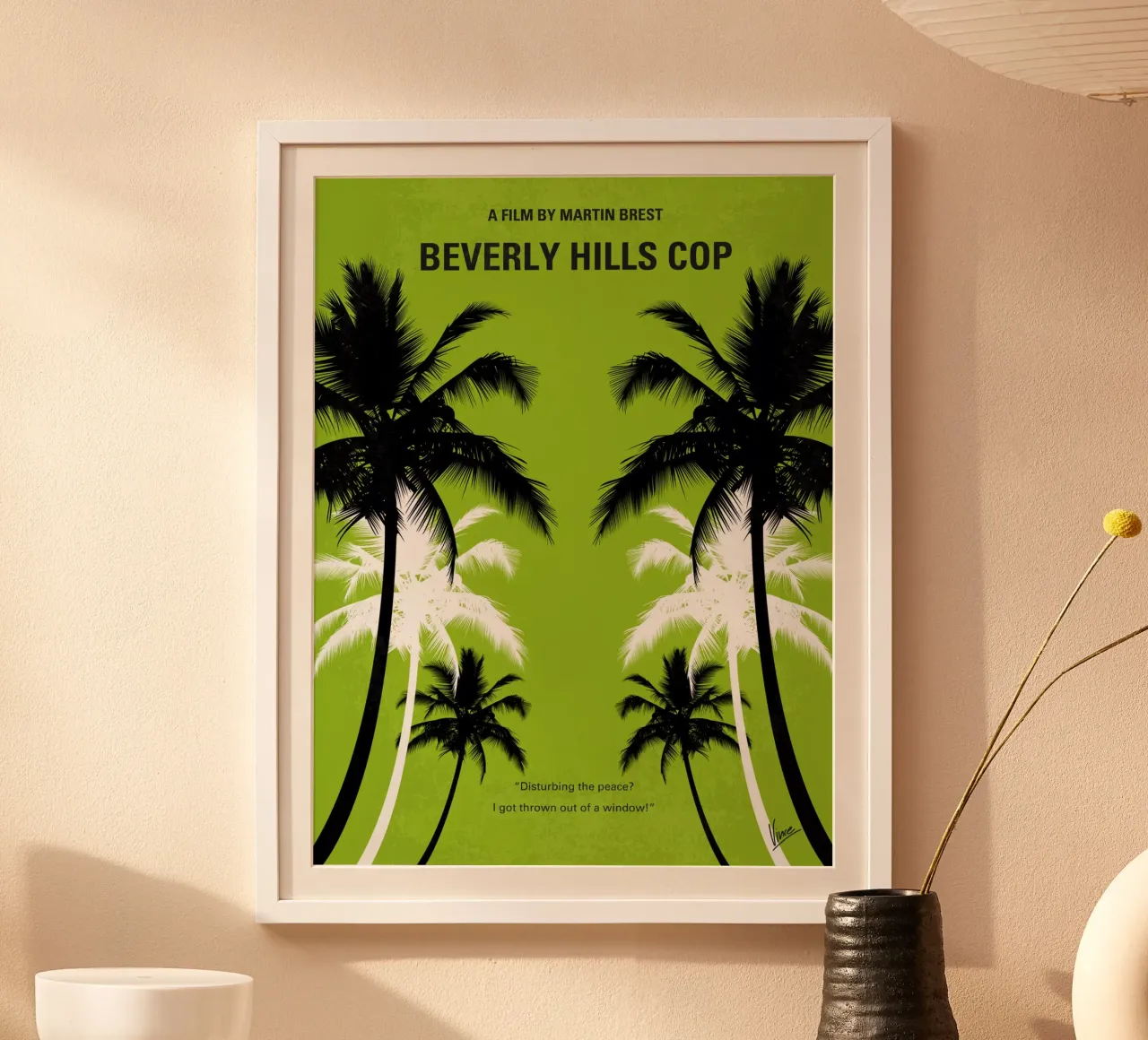 No294 My Beverly Hills cop minimal movie poster poster con telaio in alluminio da Chungkong