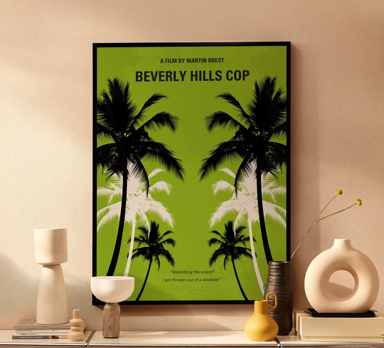 No294 My Beverly Hills cop minimal movie poster poster con telaio in alluminio da Chungkong