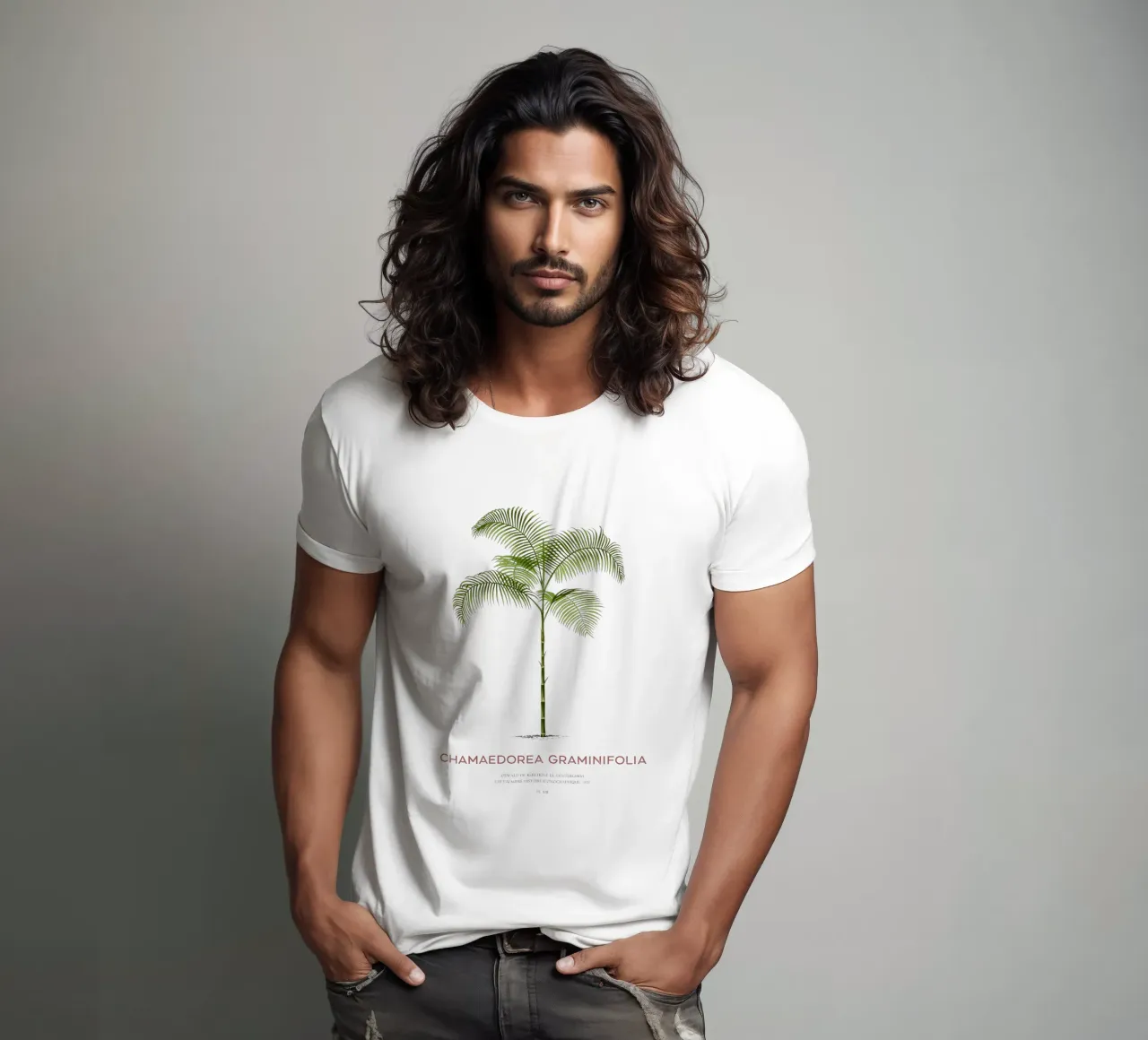 Chamaedorea-Palme oder Chamaedorea graminifolia T-Shirt von Vintagrafica