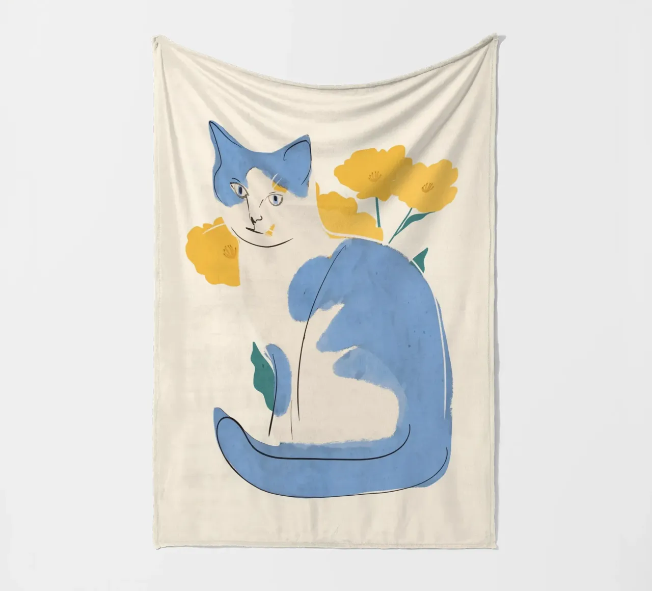 Blue Cat Fleecedecke von ThingDesign