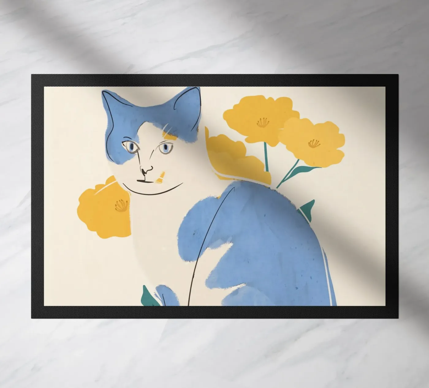Blue Cat doormat by ThingDesign