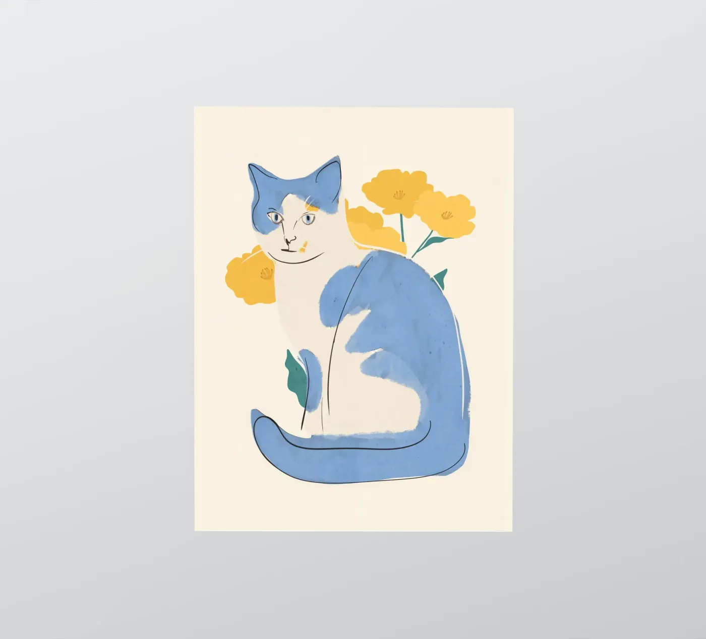 Blauwe Kat sticker van ThingDesign