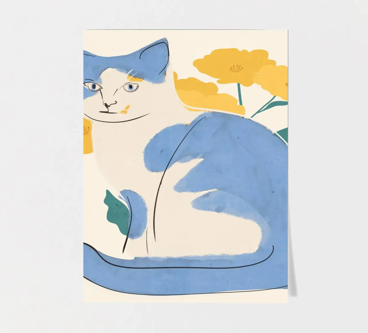 Blauwe Kat stickervel van ThingDesign