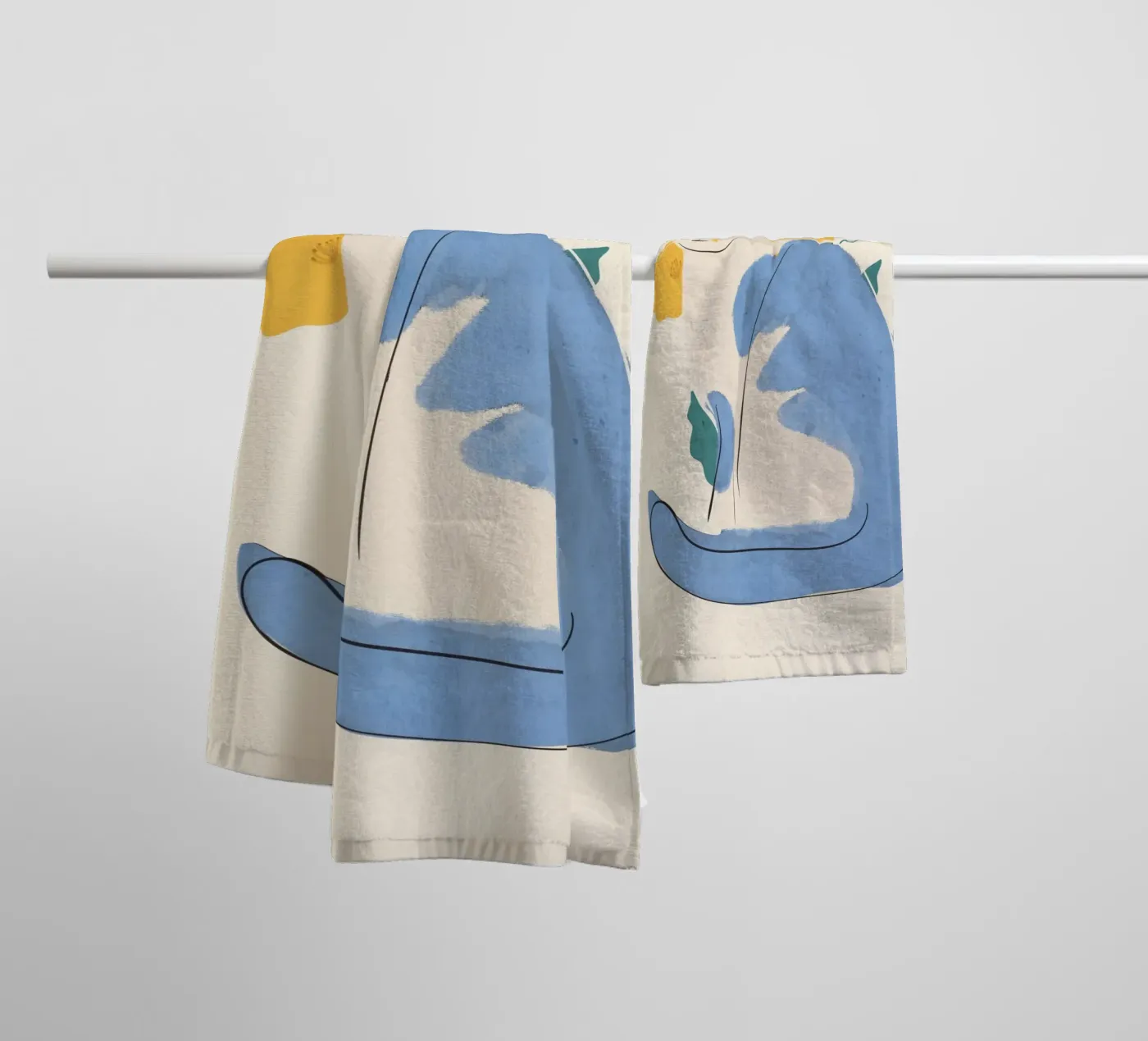 Blauwe Kat badhanddoek van ThingDesign