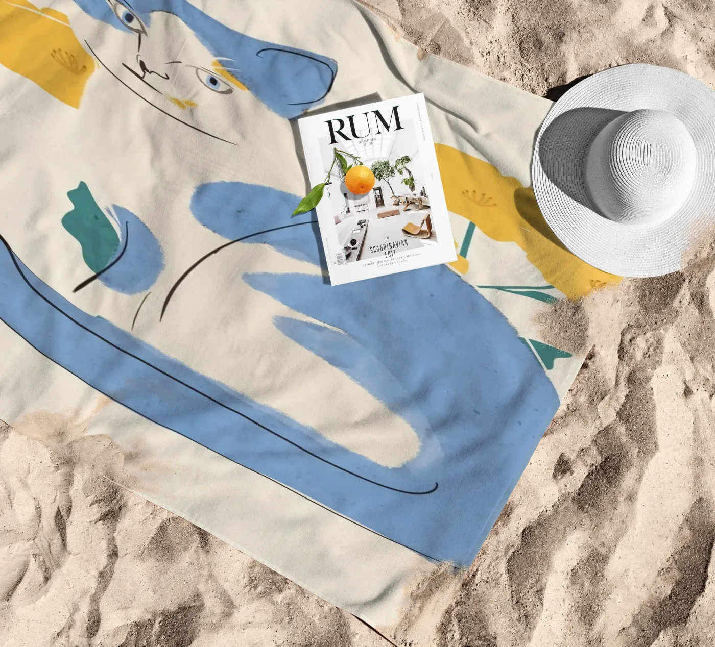 Gatto blu telo mare da ThingDesign
